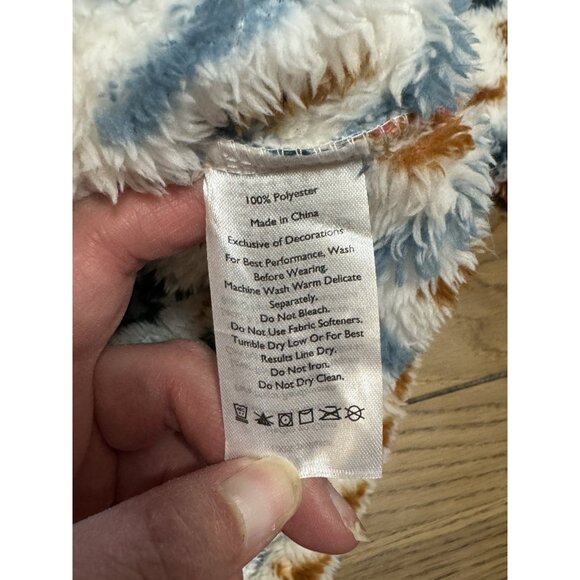 Eddie Bauer 1/4 Zip Fleece Jacket Women Size Medium Aztec Country Preppy Fluffy - Picture 9 of 16